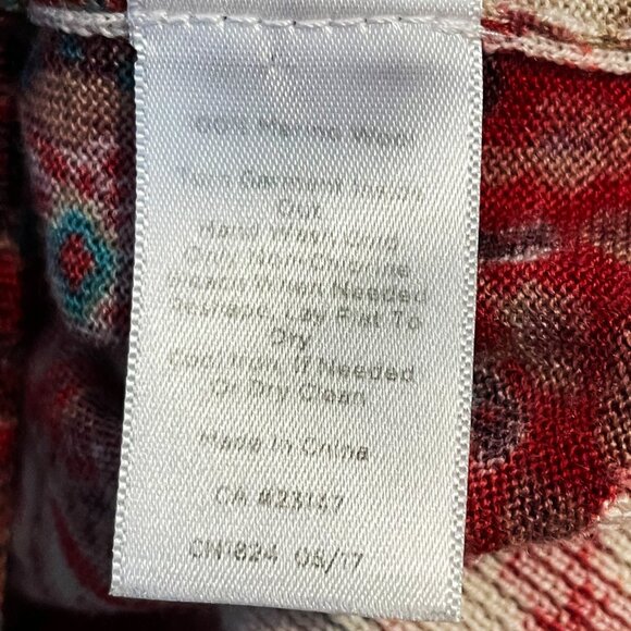 2/$40 EUC Talbots 100% Merino Wool Fall Paisley Sweater XSP - Picture 5 of 6